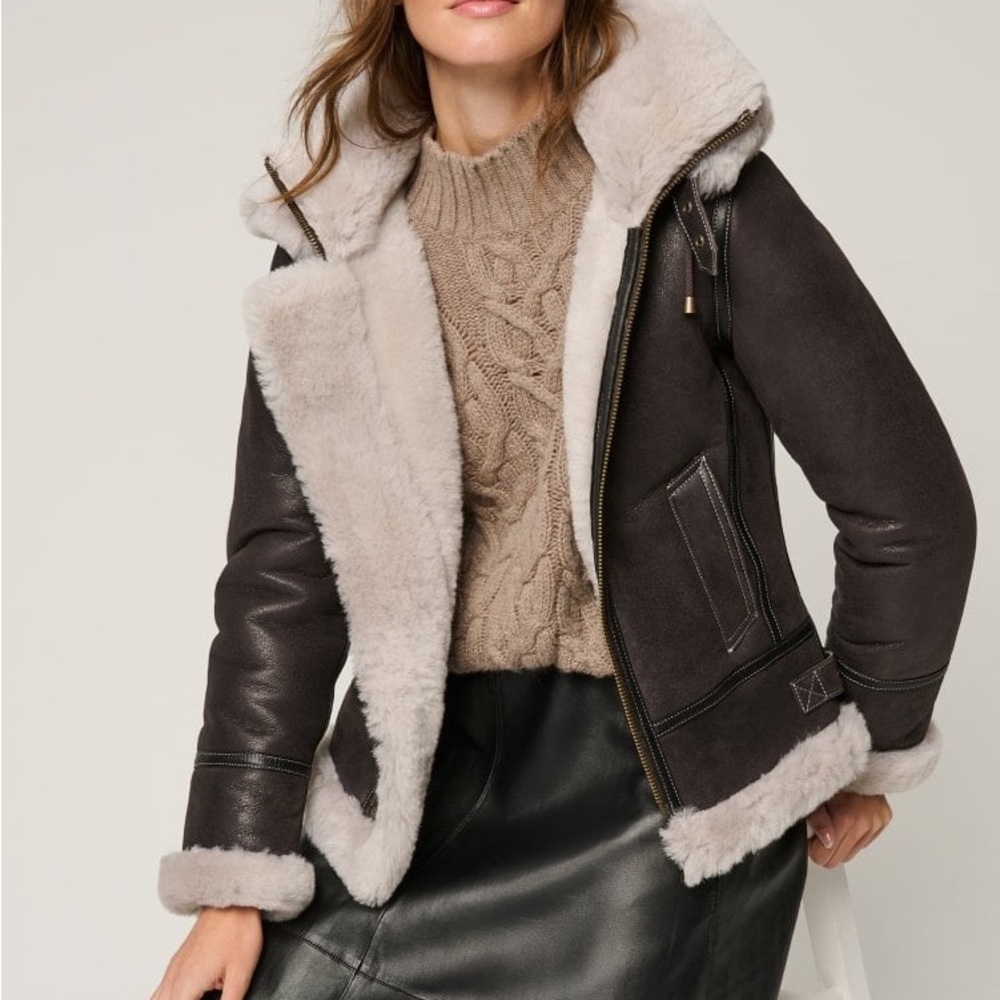 Overland Jane Sheepskin B-3 Bomber Jacket
